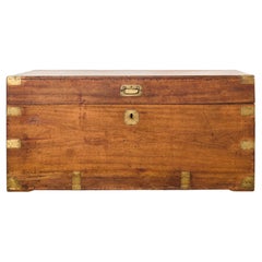 19th Century British Officer's Camphor Wood Brass Campaign Trunk