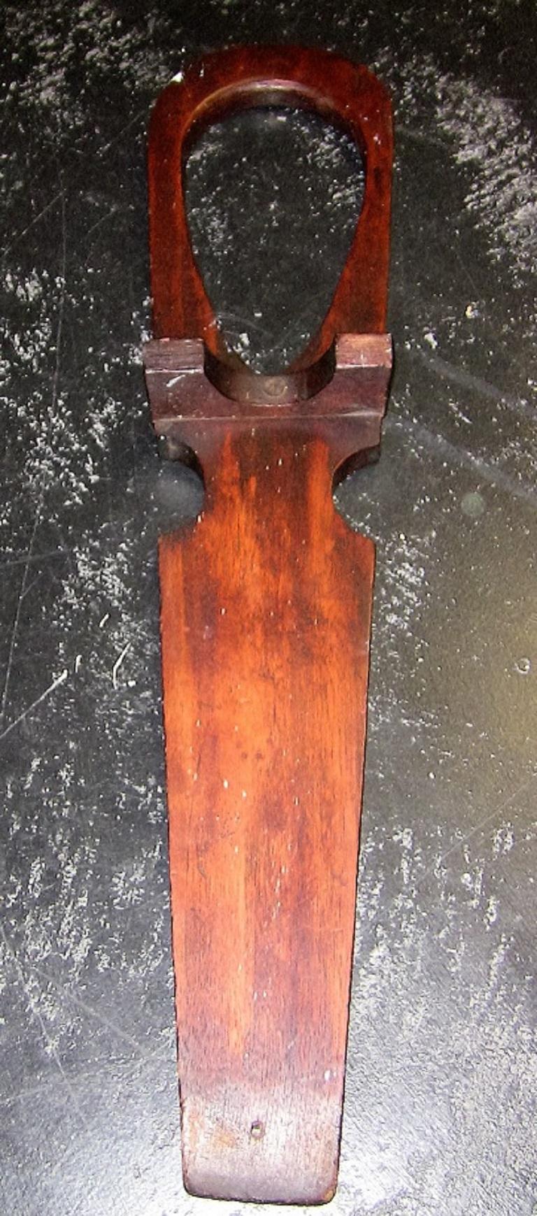Gorgeous and rare!
This is an early 19th century from circa 1820, provincial oak boot pull.

Made in Britain, or possibly Ireland because of the scalloped edge which is synonymous with Irish Georgian furniture.

Now you may ask..... what is a