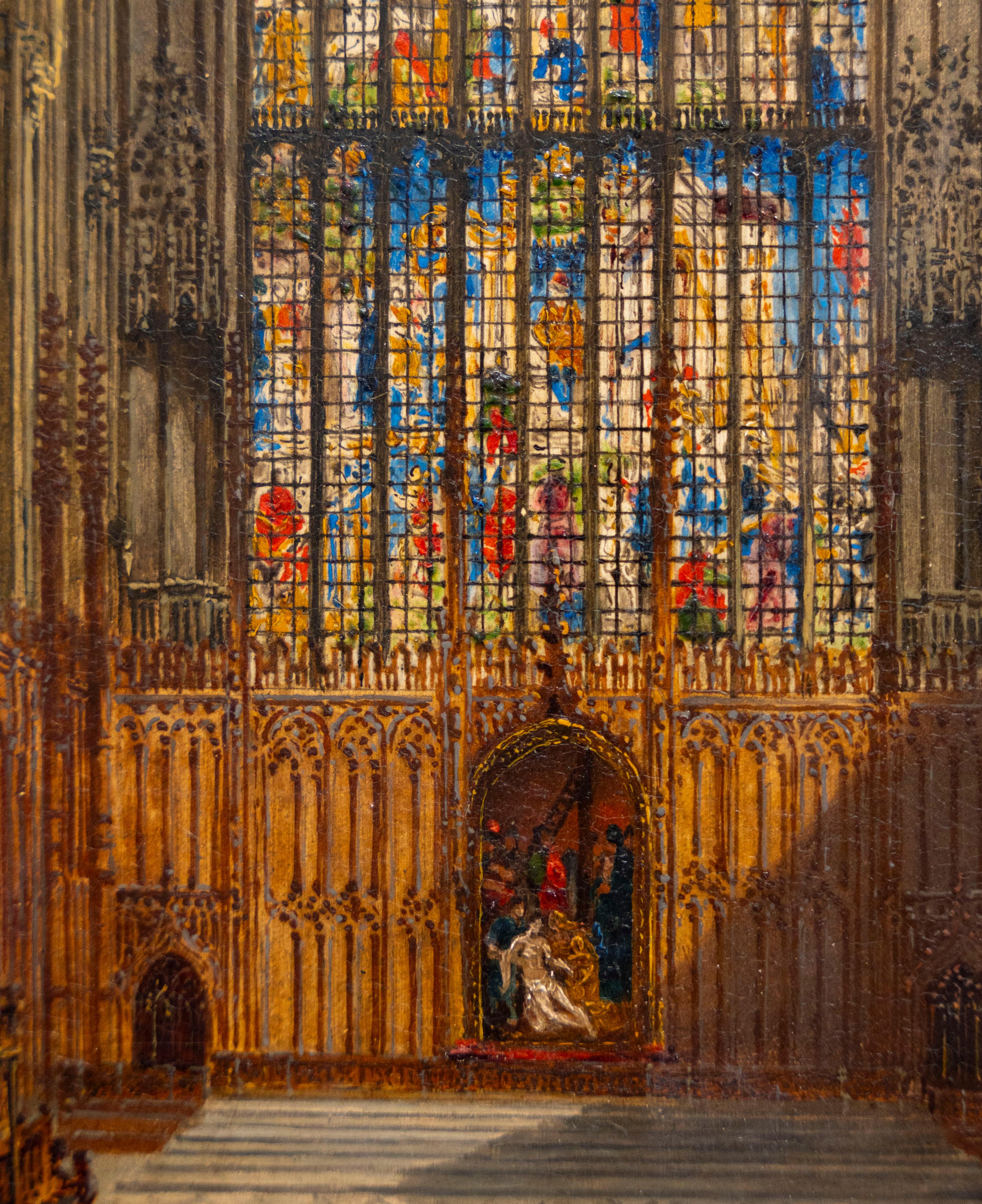 Kings College Chapel Cambridge University, Cambridge University, British School des 19. Jahrhunderts – Painting von 19th Century British School