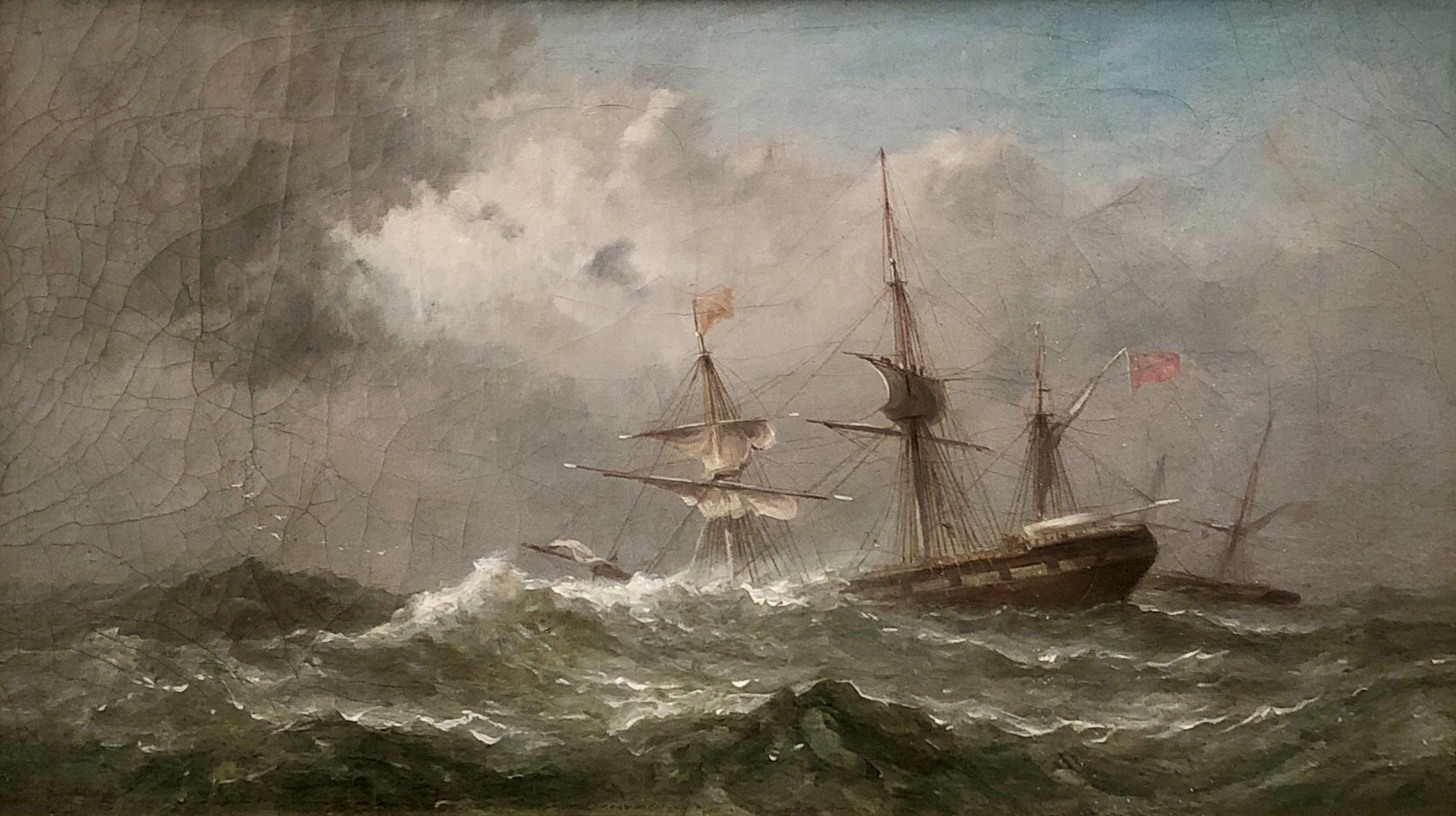 Landscape Painting 19th Century British School - Paire de peintures marines