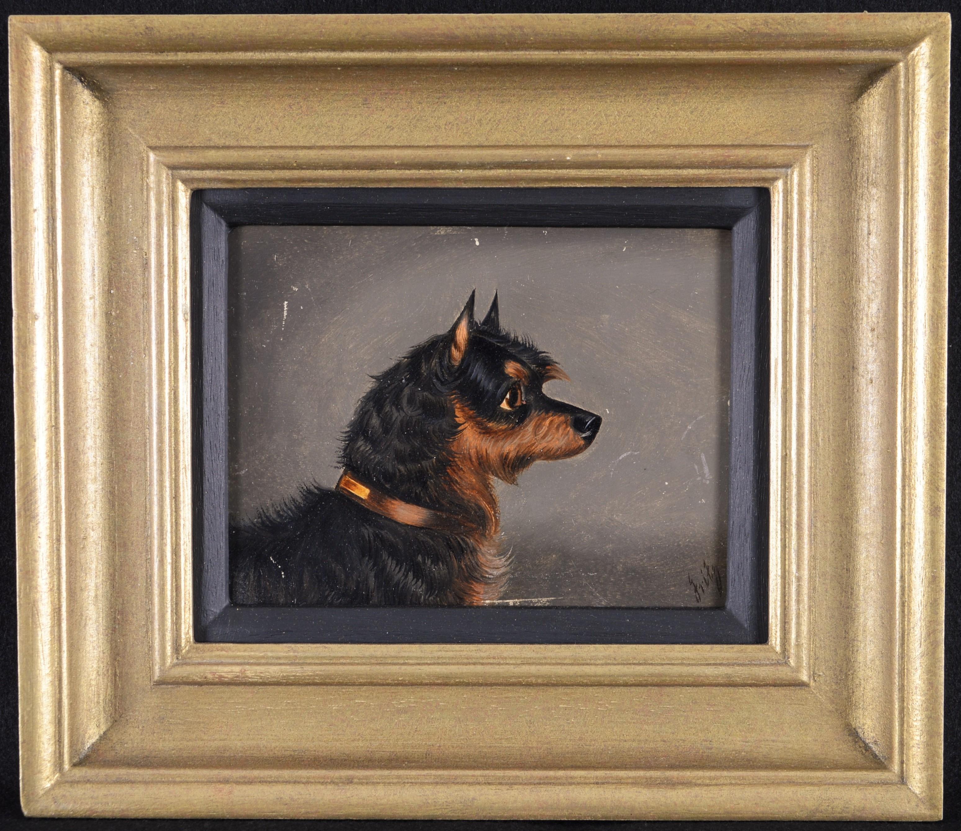 Portrait d'un terrier victorien ancien du 19ème siècle