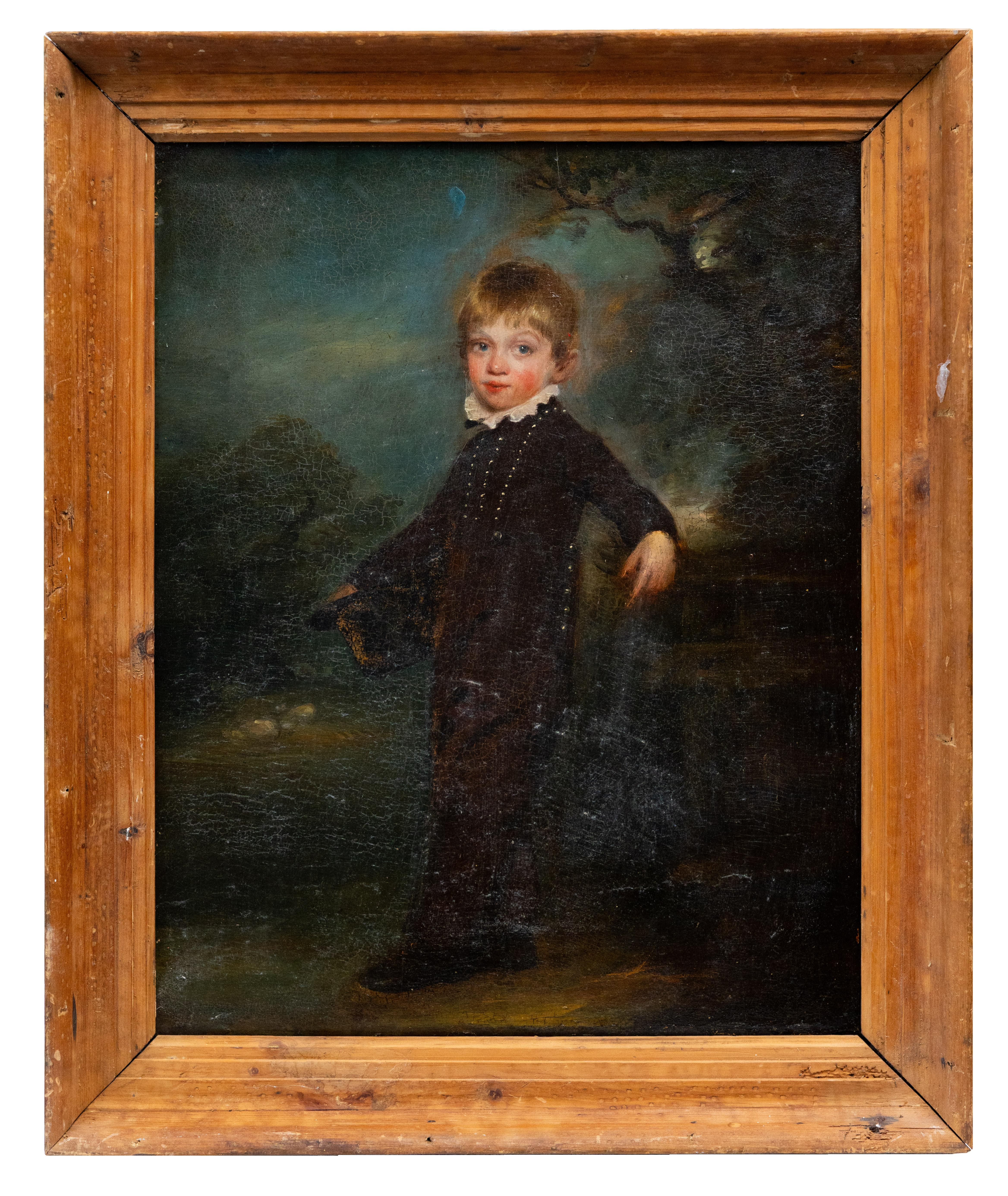 Portrait of a Young Boy in a Landscape , British School 19th century