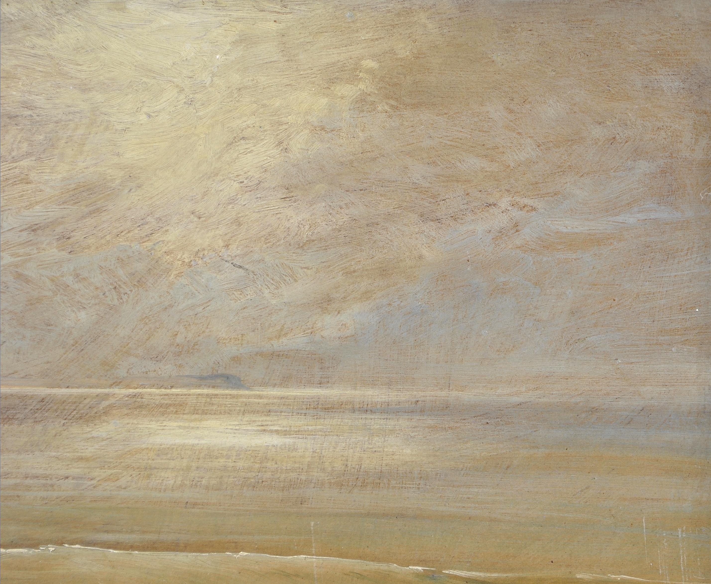 Seascape - 19th Century Impressionist Antique British Moonlit Sea Painting For Sale 2