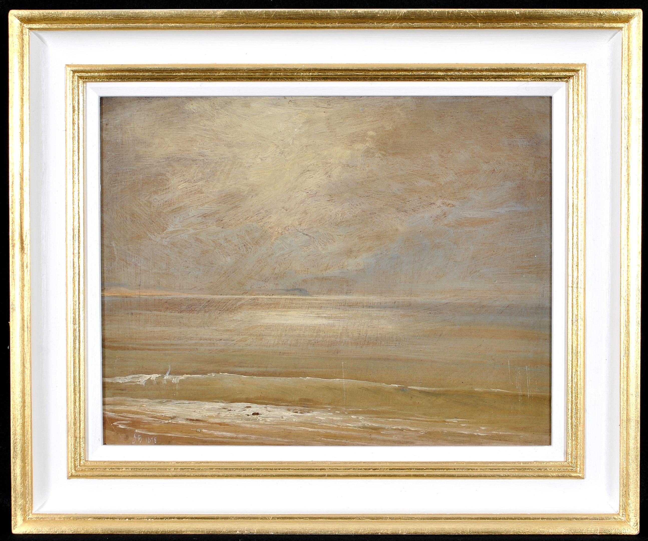 19th Century British School Landscape Painting - Seascape - 19th Century Impressionist Antique British Moonlit Sea Painting