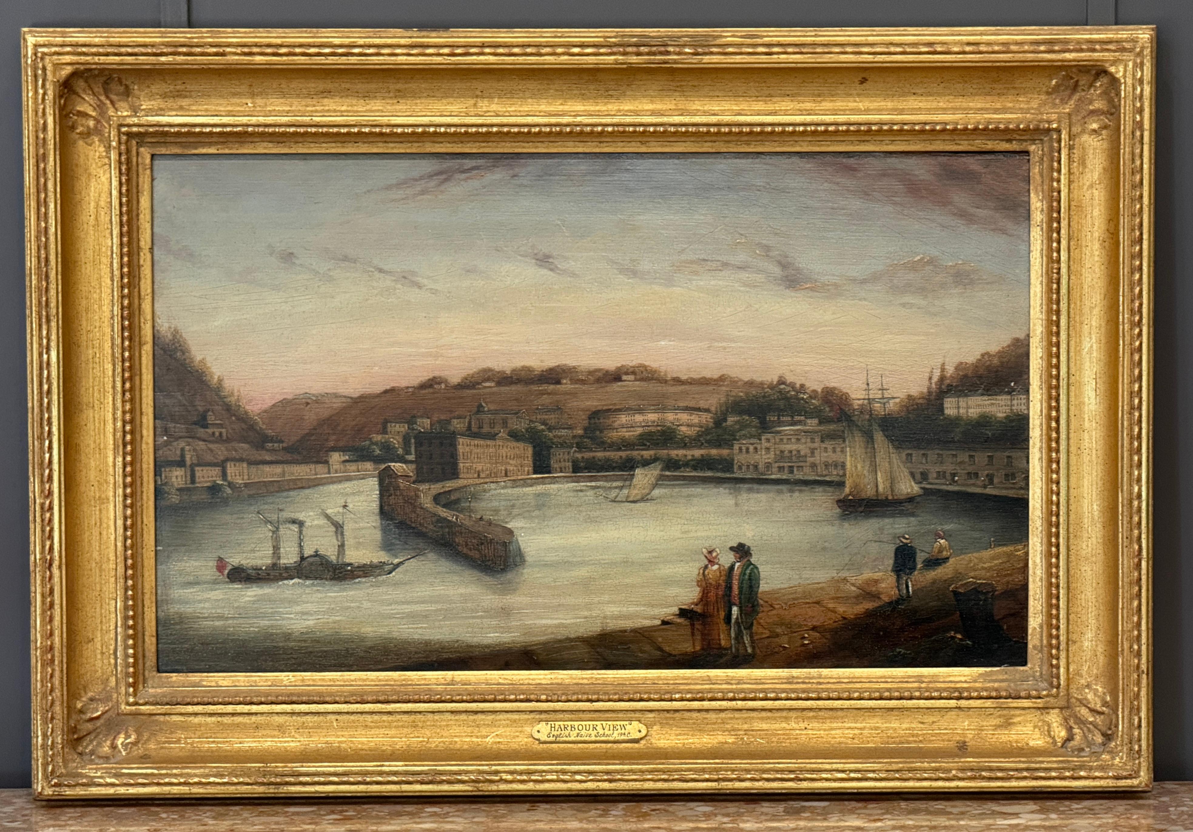 Anglais Peinture à l'huile sur panneau de l'école britannique du XIXe siècle 
