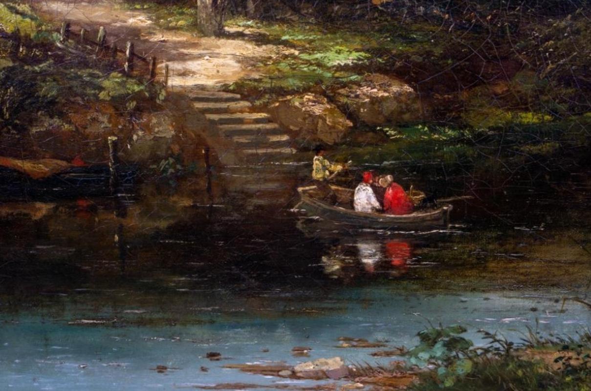 English 19th Century British School Oil on Canvas Painting of Rural Homestead