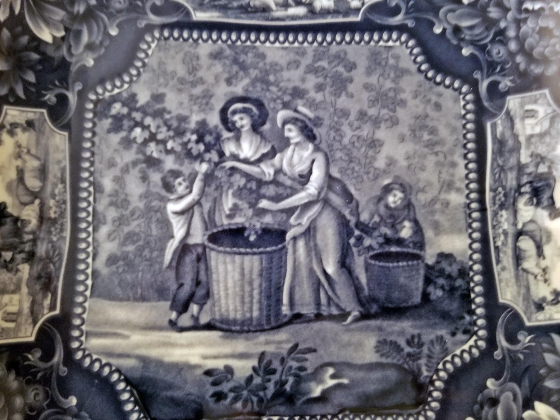 19th Century British Staffordshire Pottery Blue and White Square Plaque 8