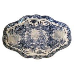 plat à viande ou plat à gibier en poterie britannique Staffordshire du 19e siècle