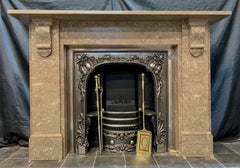 19th Century British Swaledale Marble Corbelled Fireplace Surround