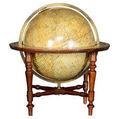 Globe de bibliothèque terrestre britannique du 19e siècle, George Philip & Son, C.1890