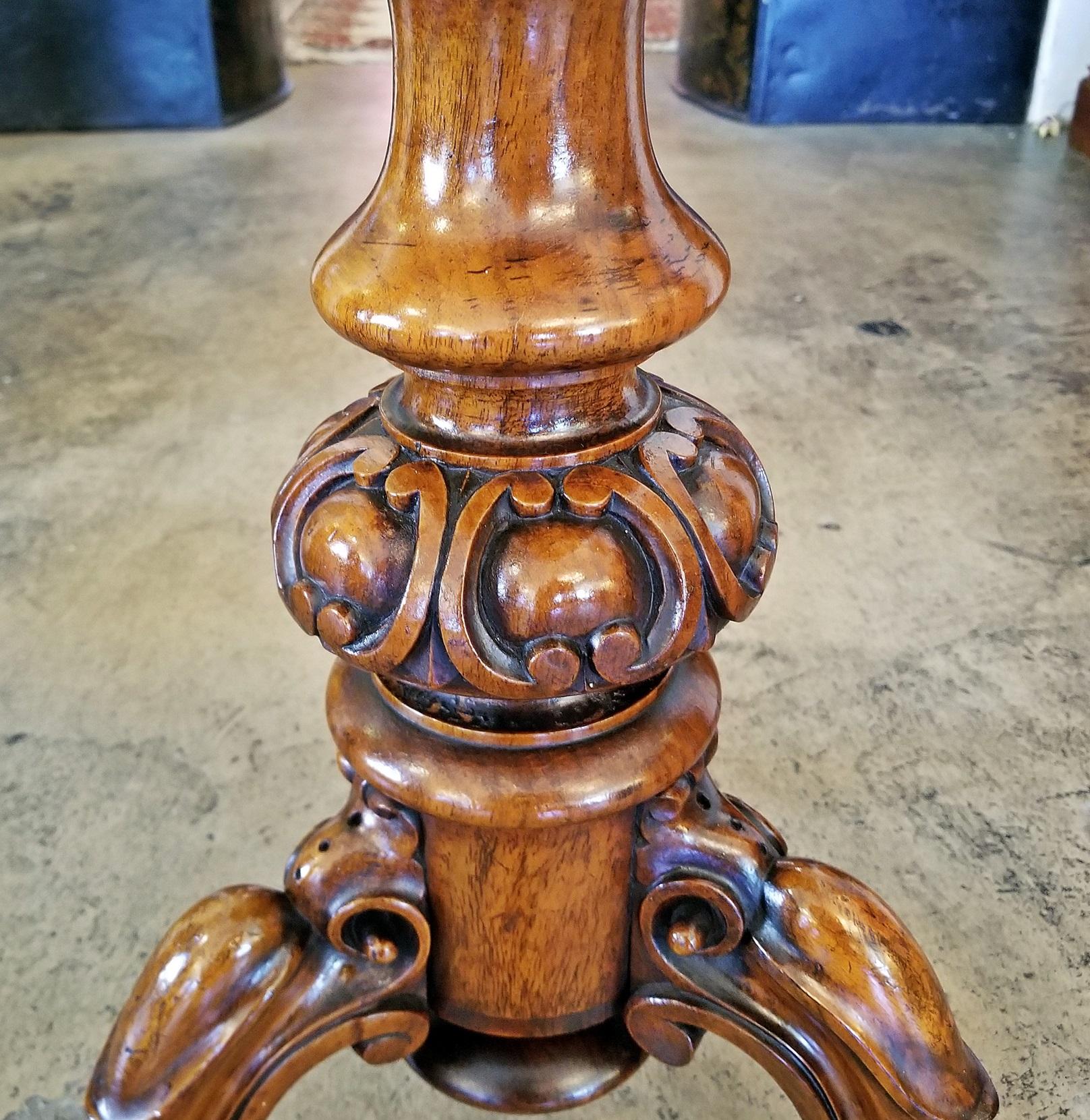 Boxwood 19th Century British Trumpet Shaped Table with Games Top