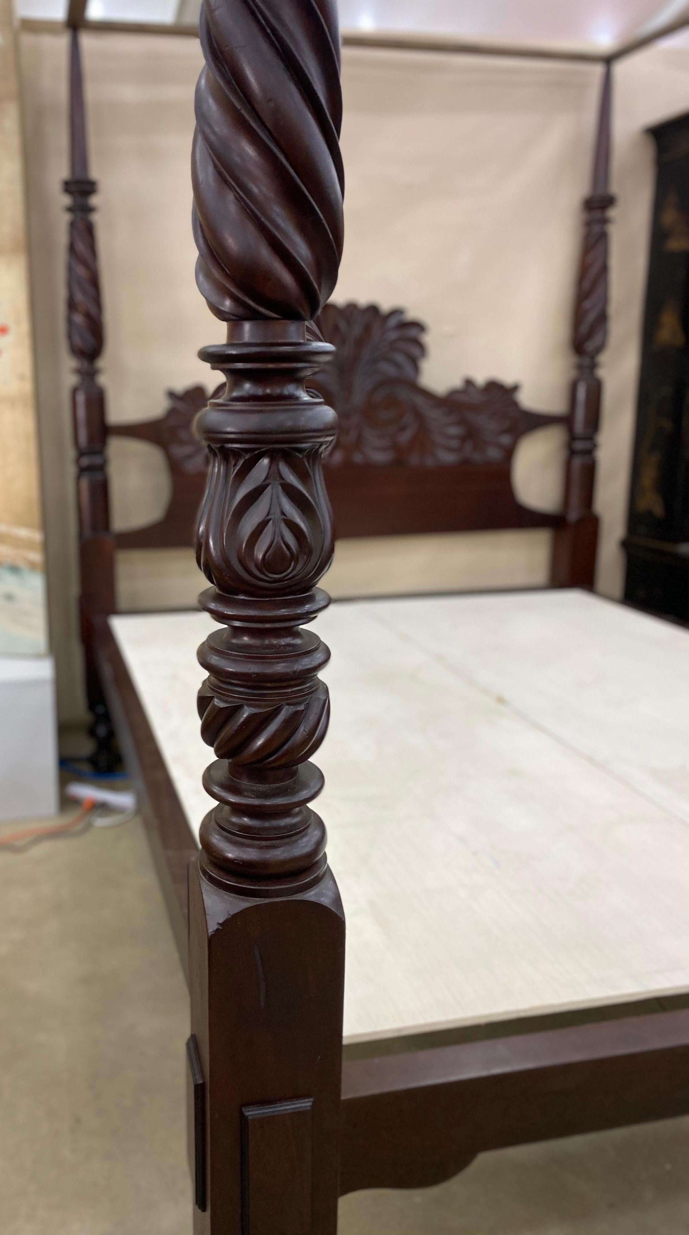 Mahogany 19th Century British West Indies 4 Post Bed from Jamaica 'California King'