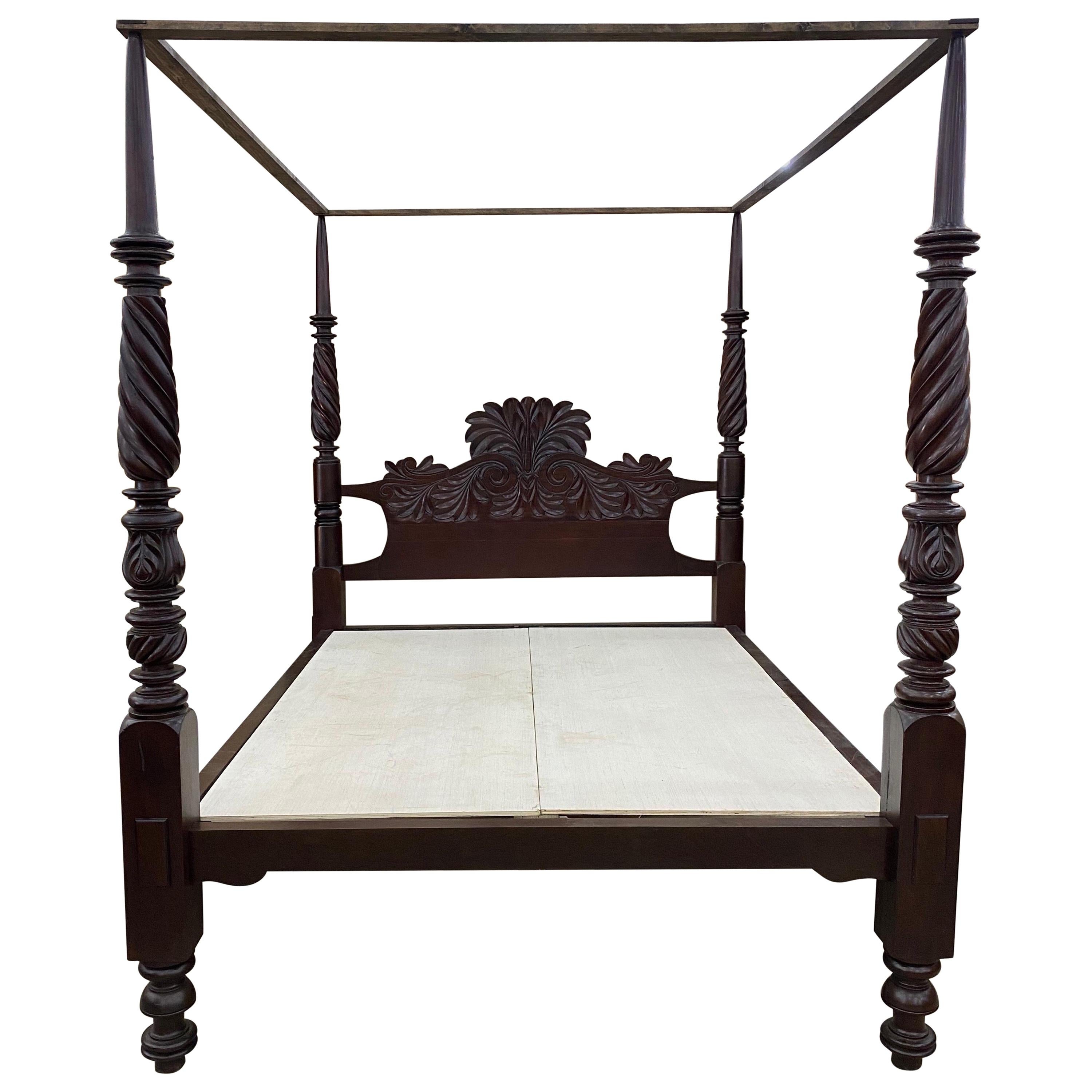 19th Century British West Indies 4 Post Bed from Jamaica 'California King'