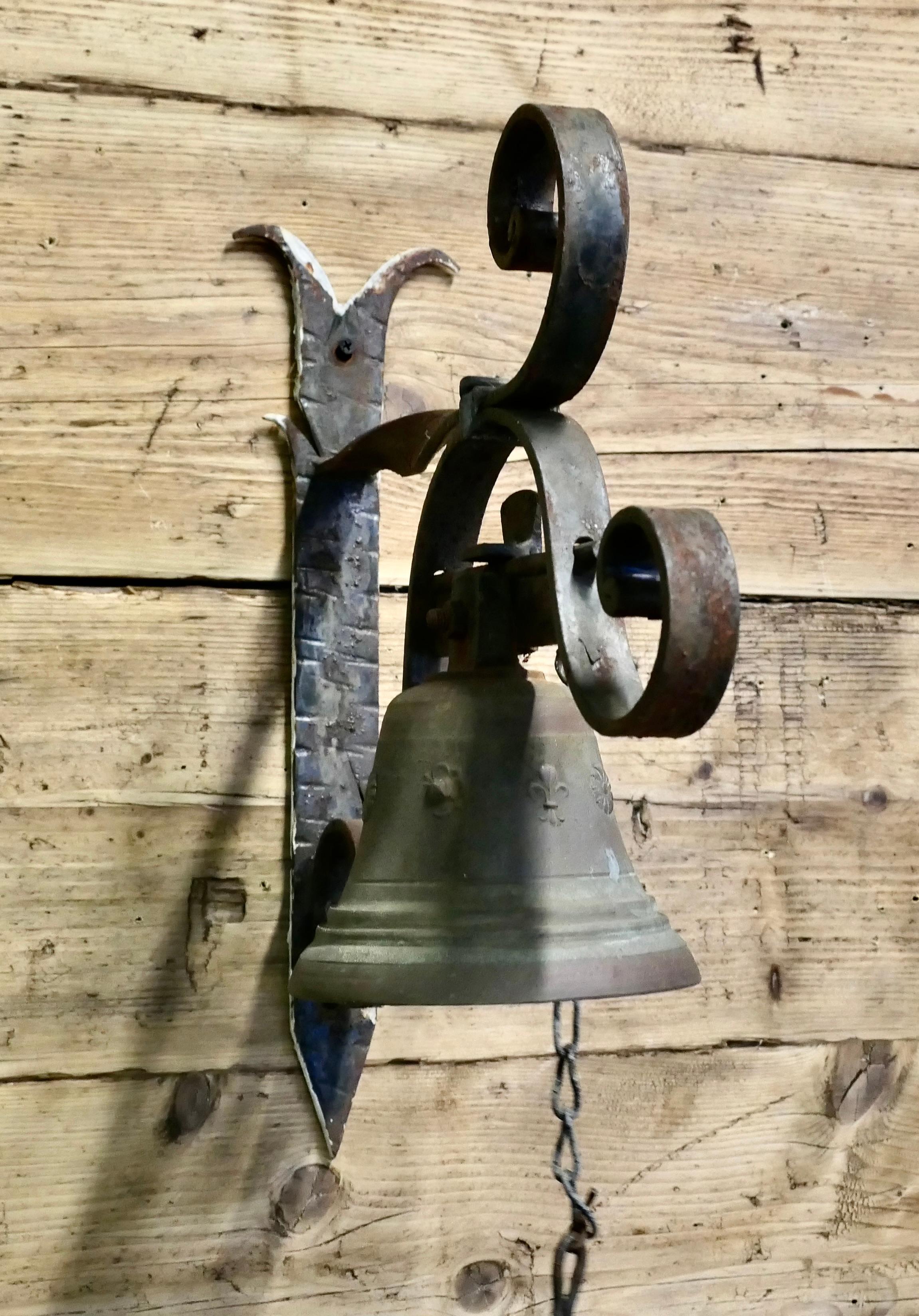 19th Century Bronze Alpine Front Door Bell


This is a delightful item, the bronze bell is housed in a wrought iron frame, it is suspended on a rocking bracket and rung by pulling the chain, the chain also has a bell hammer so that the bell can be