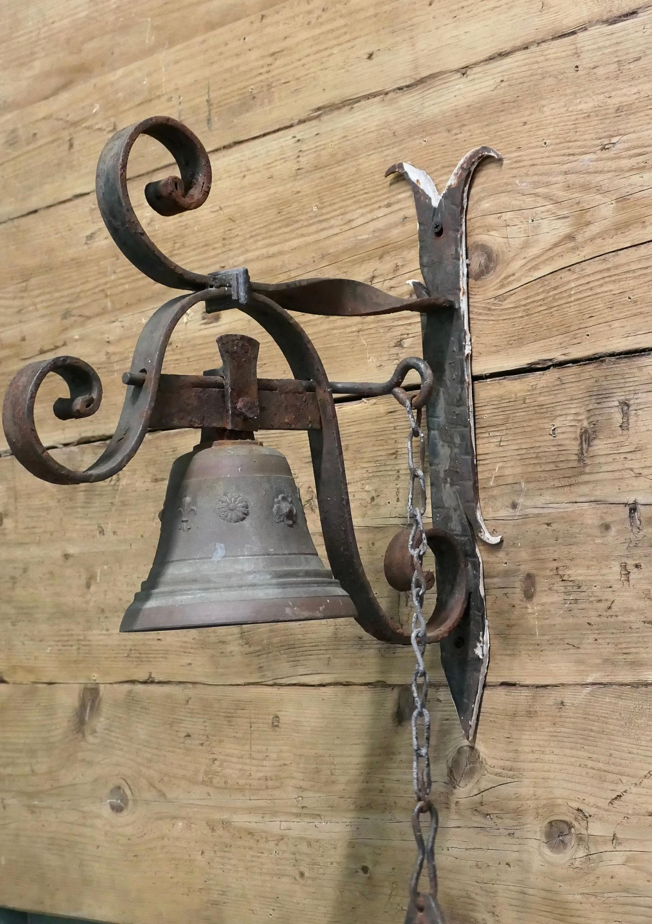 Arts and Crafts 19th Century Bronze Alpine Front Door Bell This is a delightful item For Sale