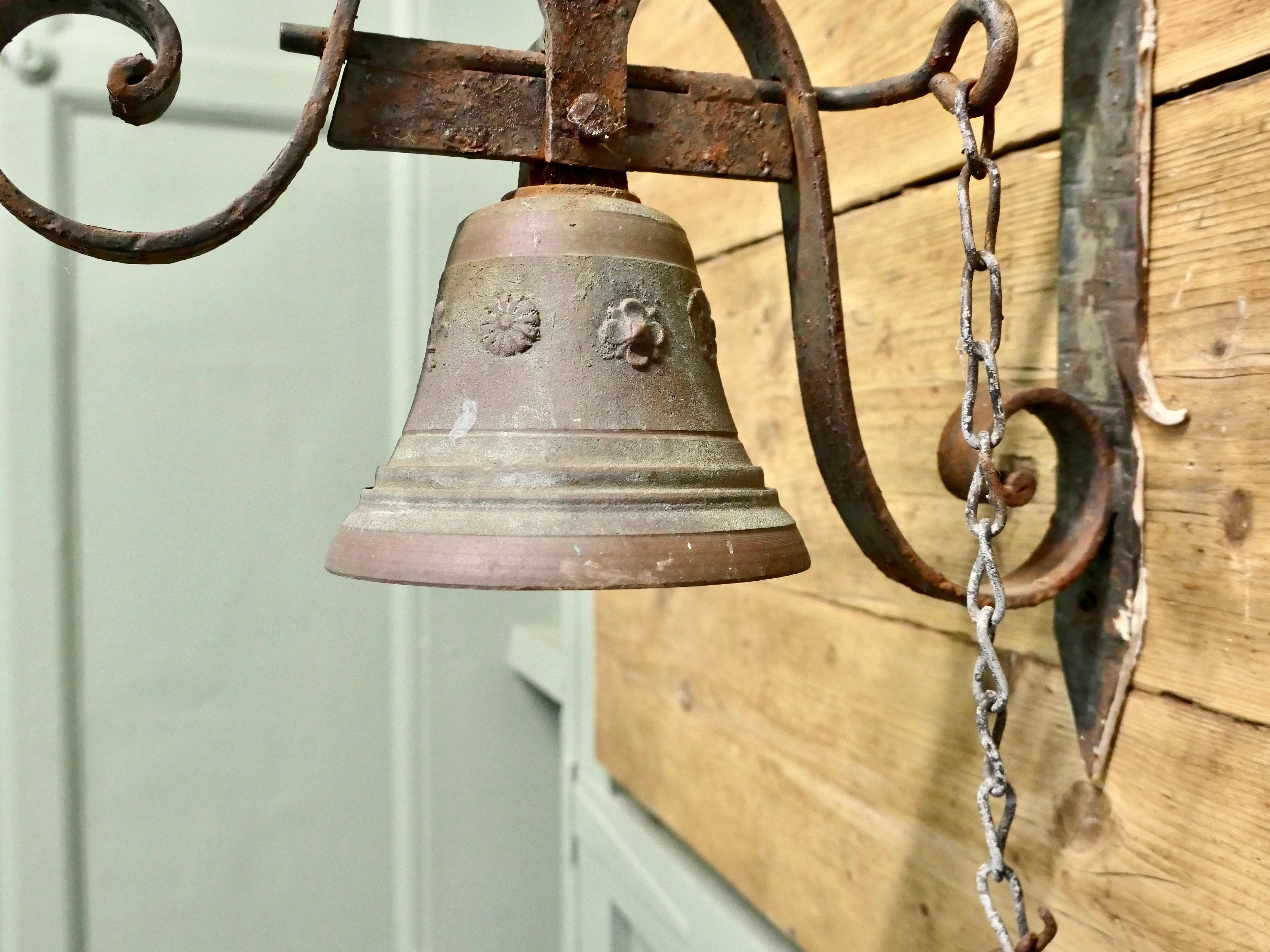 Early 20th Century 19th Century Bronze Alpine Front Door Bell This is a delightful item For Sale
