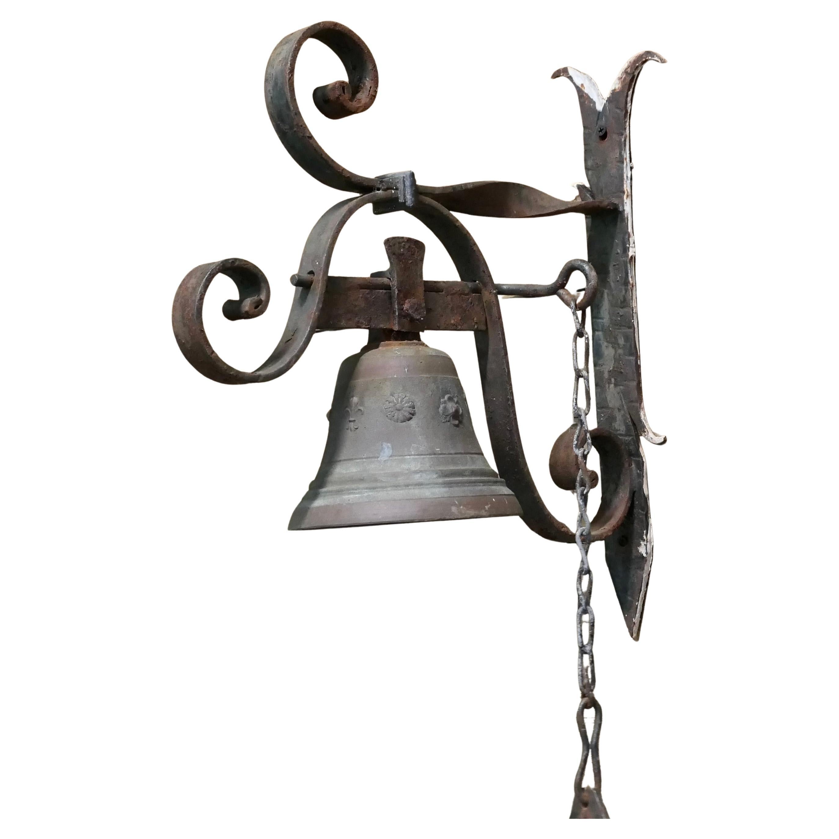 19th Century Bronze Alpine Front Door Bell This is a delightful item For Sale