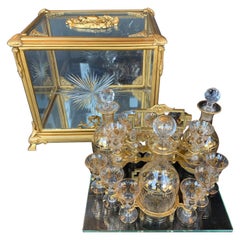 19th Century Bronze and Baccarat Glass Tantalus