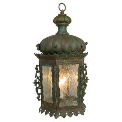 Lampadario o pendente in bronzo e rame del XIX secolo