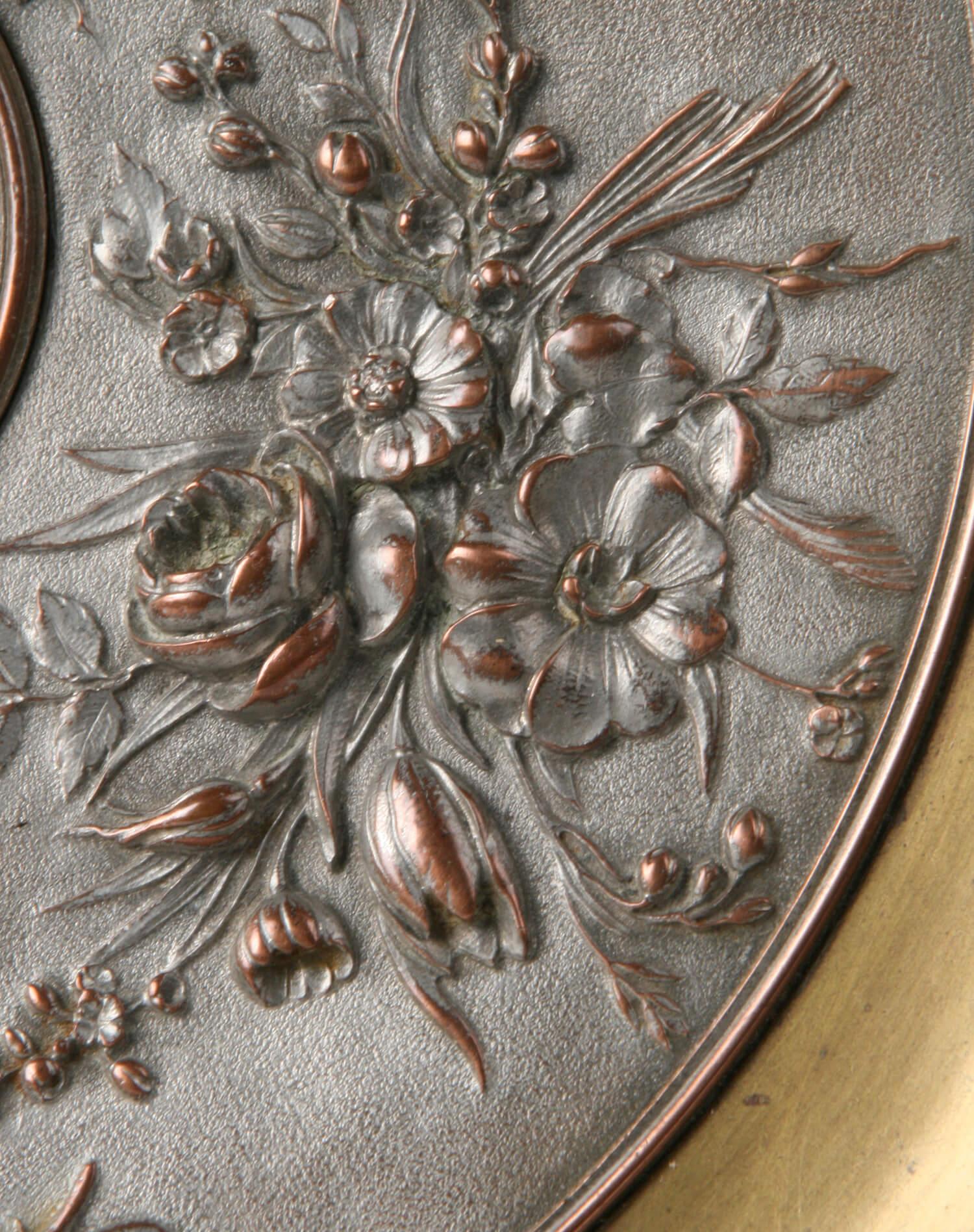 19th Century Bronze and Copper Tazza Dish, Casted by Leopold Oudry, Paris 4