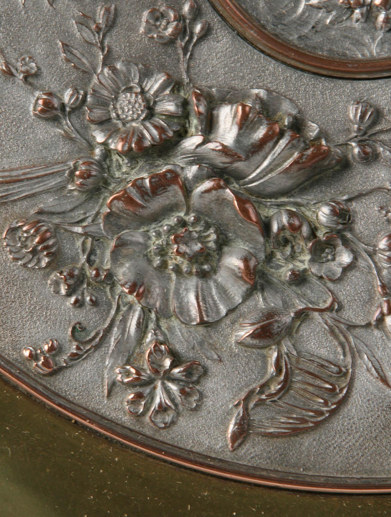 19th Century Bronze and Copper Tazza Dish, Casted by Leopold Oudry, Paris 5
