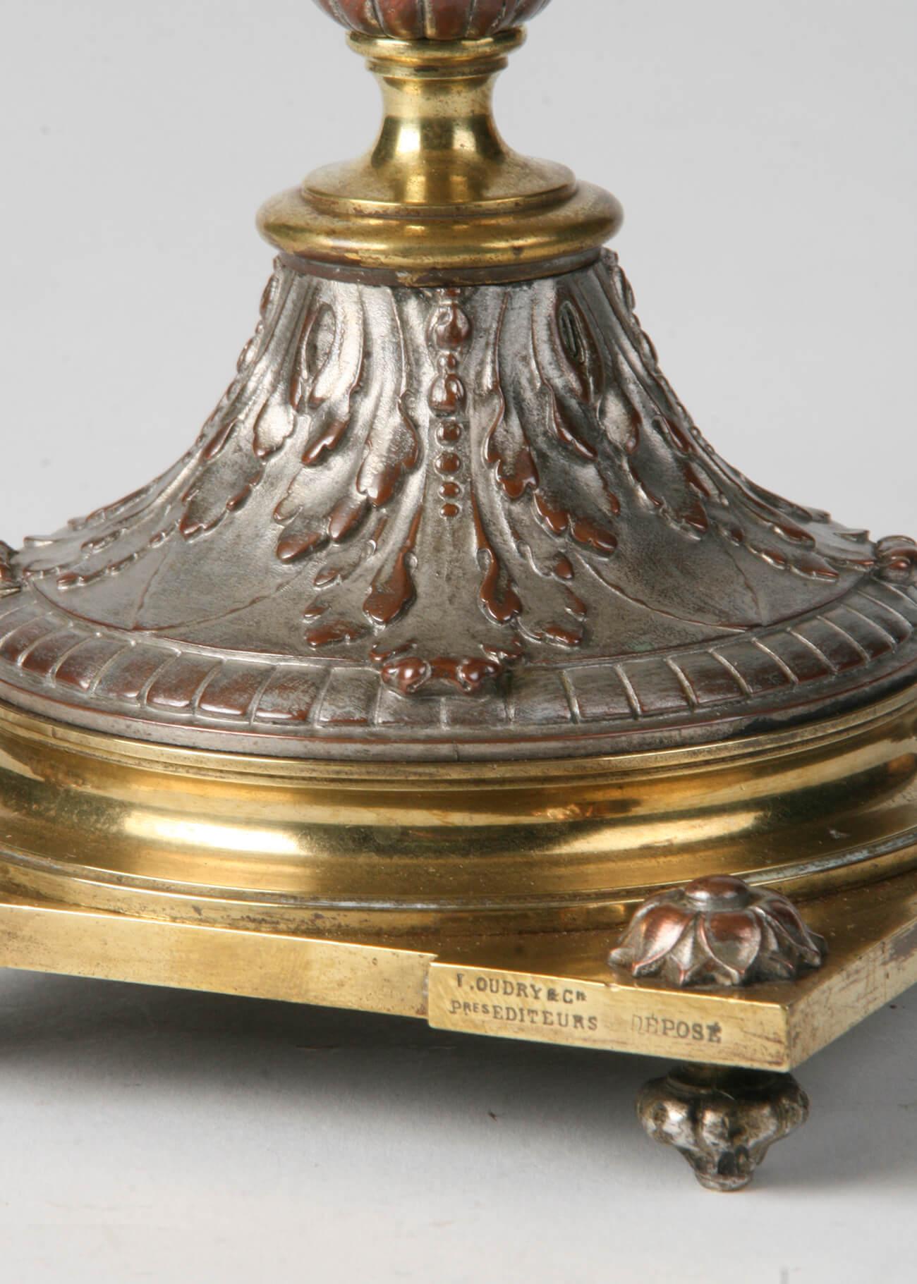 19th Century Bronze and Copper Tazza Dish, Casted by Leopold Oudry, Paris 8