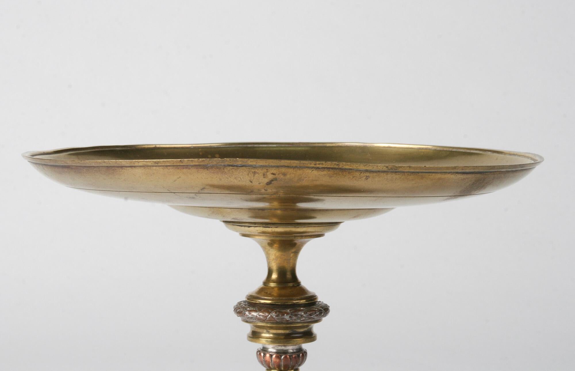 19th Century Bronze and Copper Tazza Dish, Casted by Leopold Oudry, Paris 9