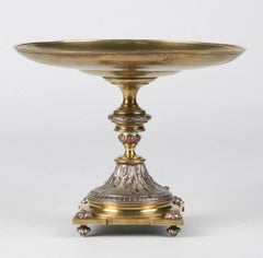 19th Century Bronze and Copper Tazza Dish, Casted by Leopold Oudry, Paris
