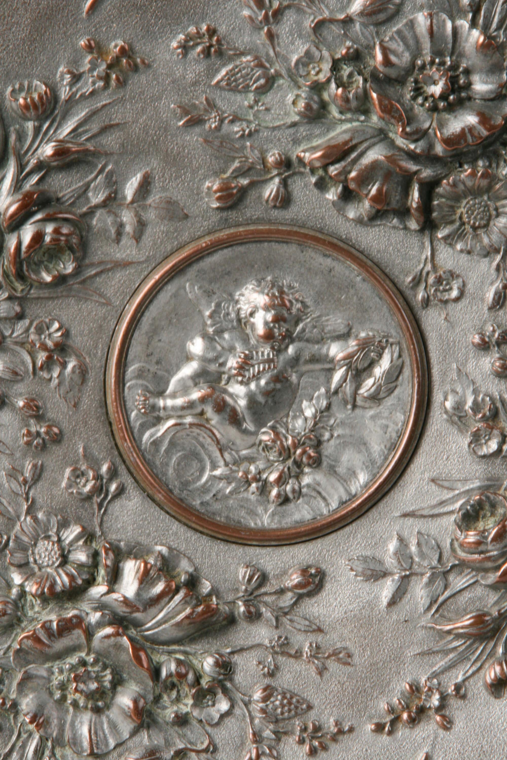 19th Century Bronze and Copper Tazza Dish, Casted by Leopold Oudry, Paris 2
