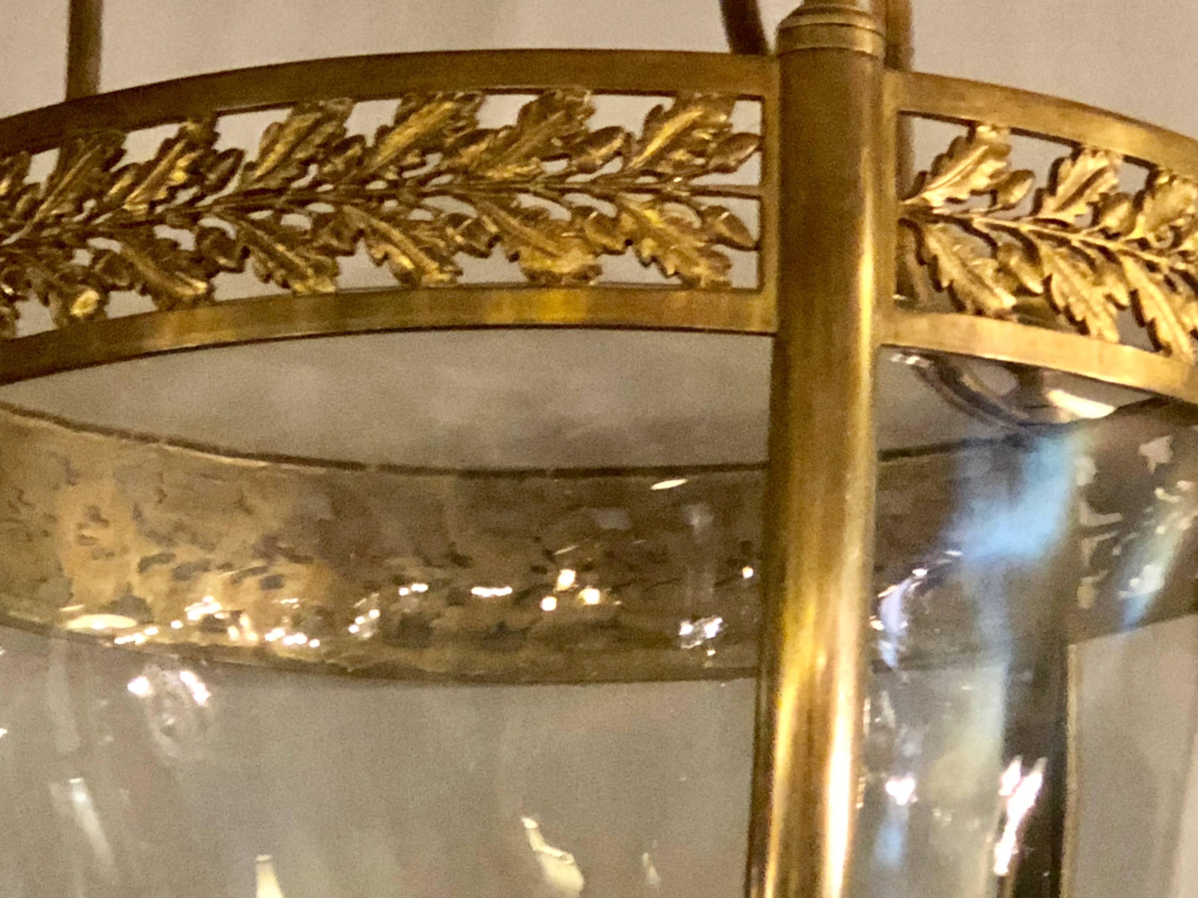 Belle Époque 19th Century Bronze and Glass Bell Jar Large Chandelier