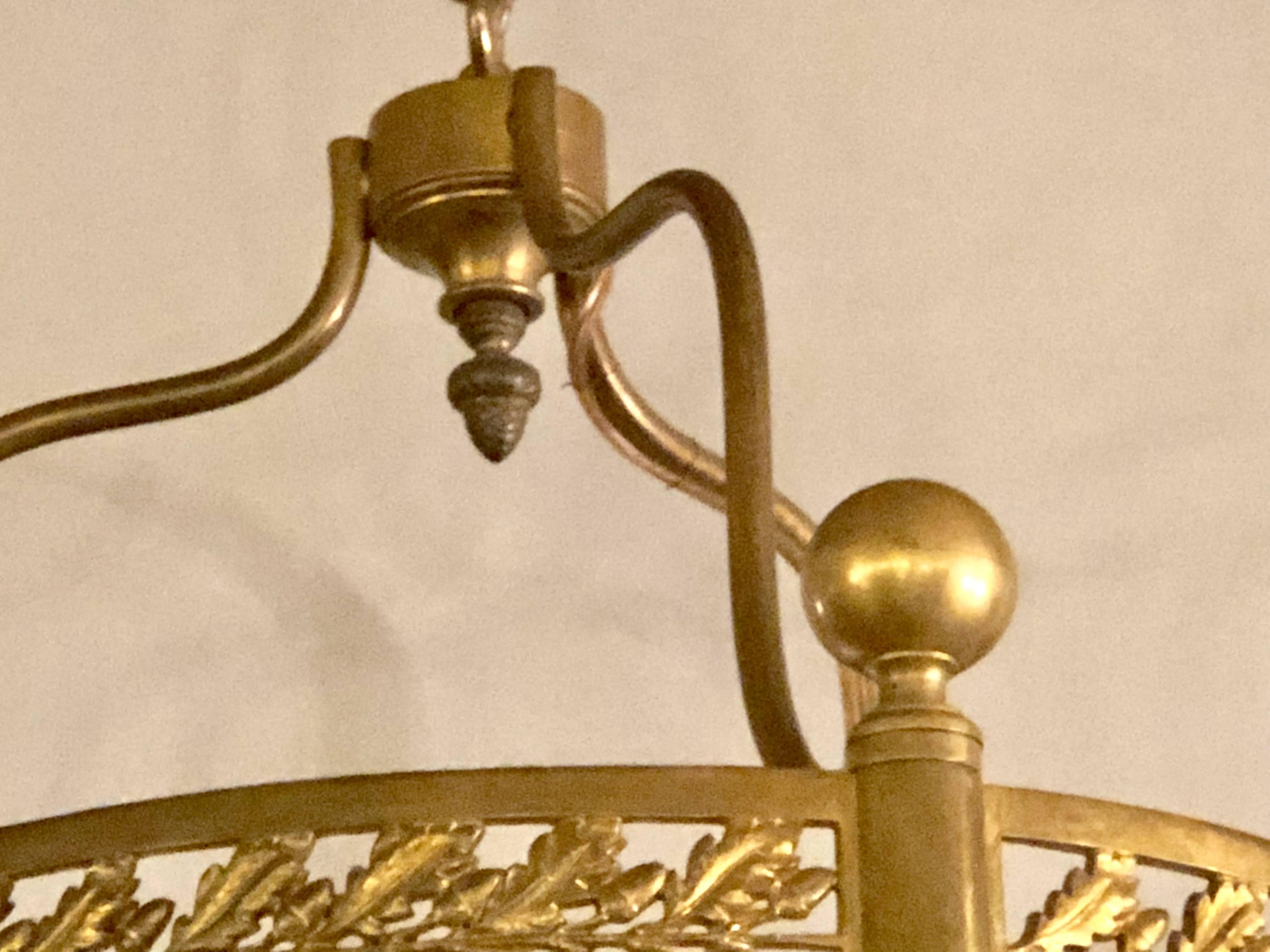 19th Century Bronze and Glass Bell Jar Large Chandelier In Good Condition In Stamford, CT