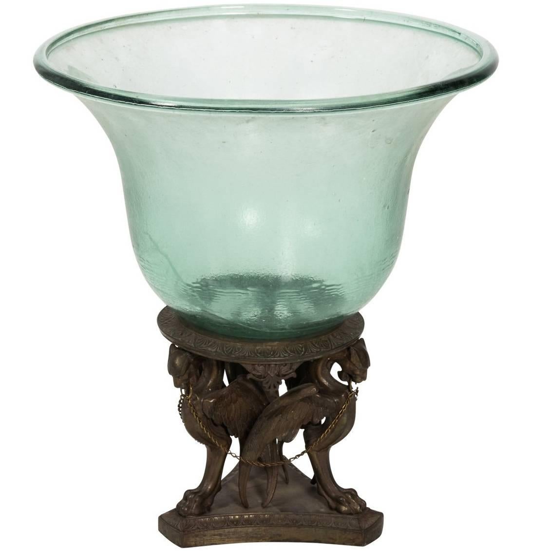 19th Century Bronze and Glass Centrepiece For Sale
