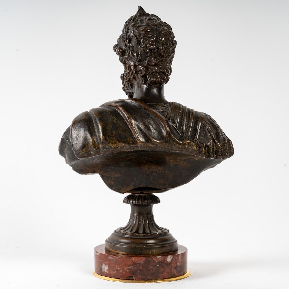 French 19th Century Bronze and Marble Bust of King Henry IV For Sale