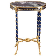 Gueridon-Tisch aus Bronze und Marmor aus dem 19. Jahrhundert