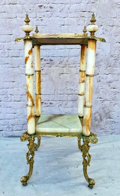 19th Century Bronze And Onyx Plant Stand