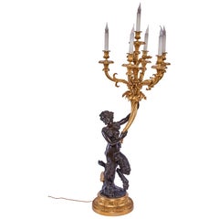 19th Century Bronze and Ormolu Fauna Candelabra
