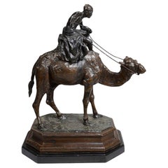 Antique 19th Century bronze Arab on a camel.