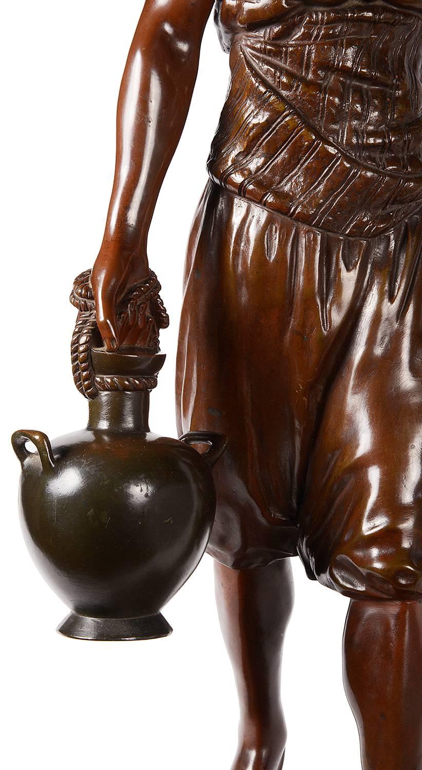 Bronzo Portatore d'acqua arabo in bronzo del XIX secolo di Debut in vendita