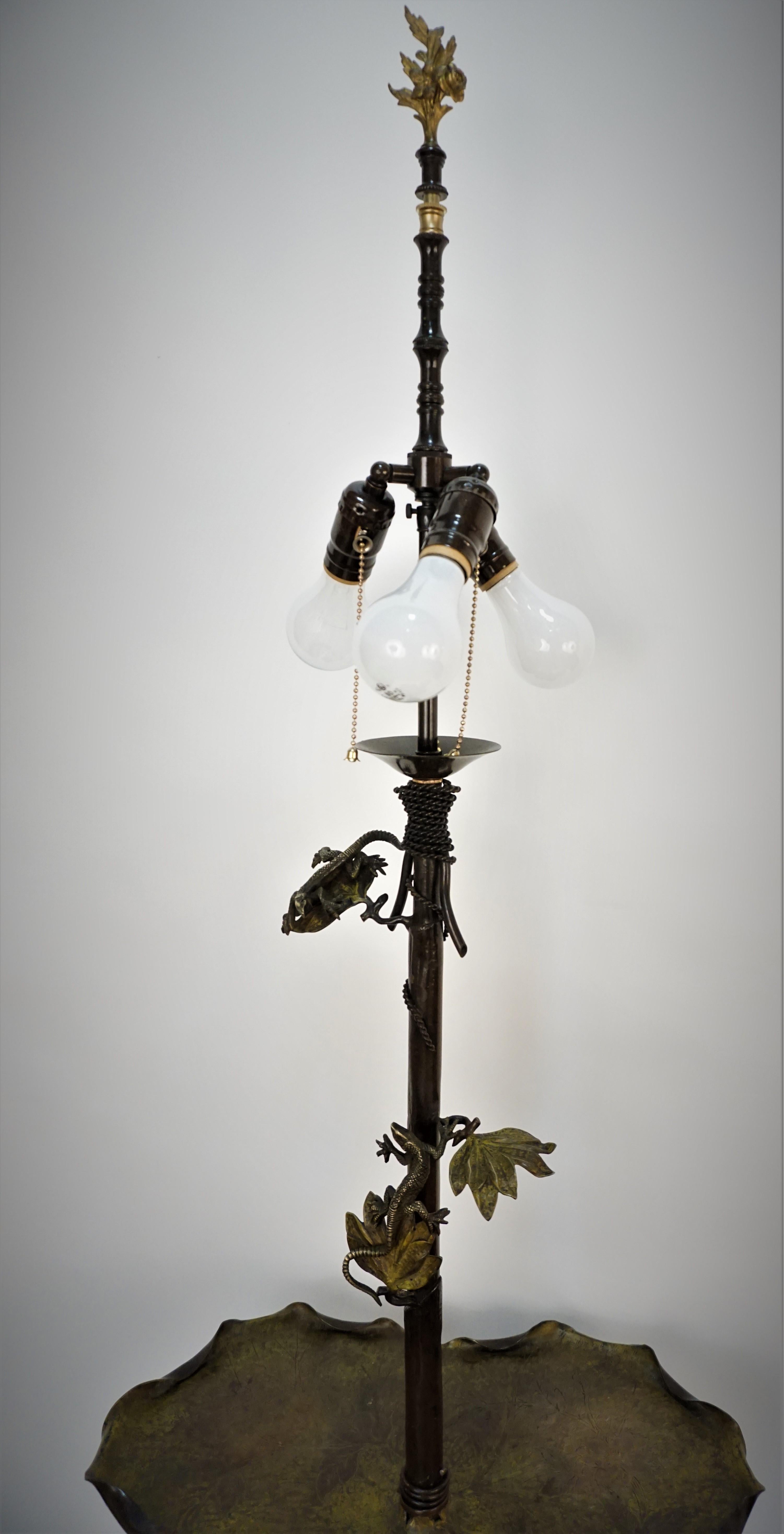 19th Century, Bronze Art Nouveau Floor Lamp at 1stDibs