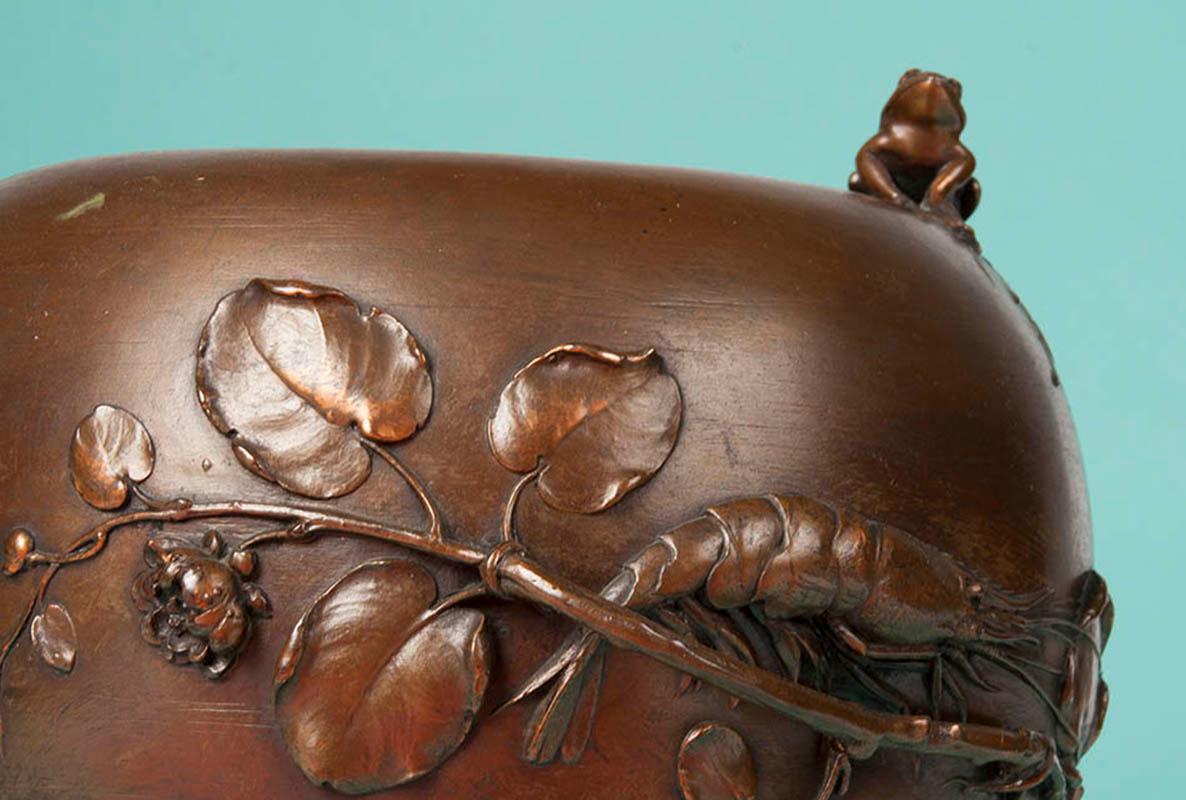 19th Century Bronze Art Nouveau Flowerpot by A. Oudry 1