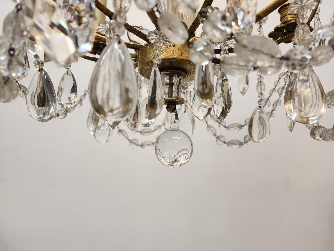 Stile provenzale Lampadario Baccarat in bronzo del XIX secolo in vendita