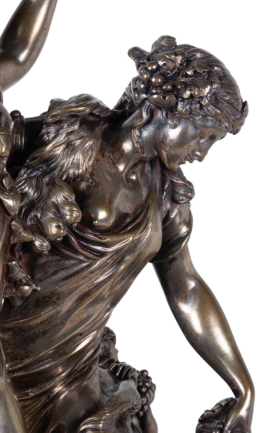 19th Century Bronze Bacchus Influenced Clodion Group For Sale 2
