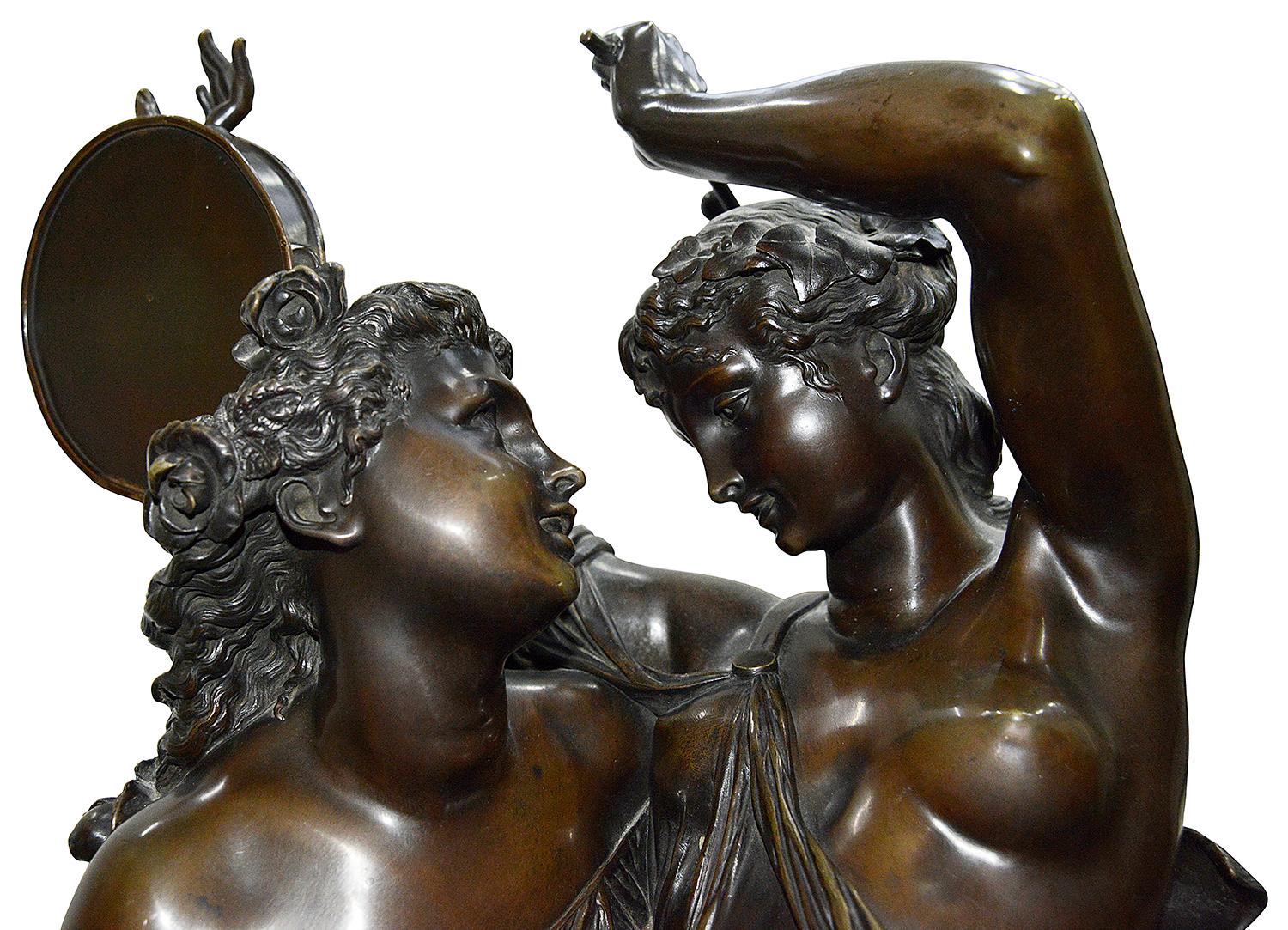 19. Jahrhundert Bronze Bacchus beeinflusste tanzende Jungfrauen auf Sockel (Klassisch-griechisch) im Angebot
