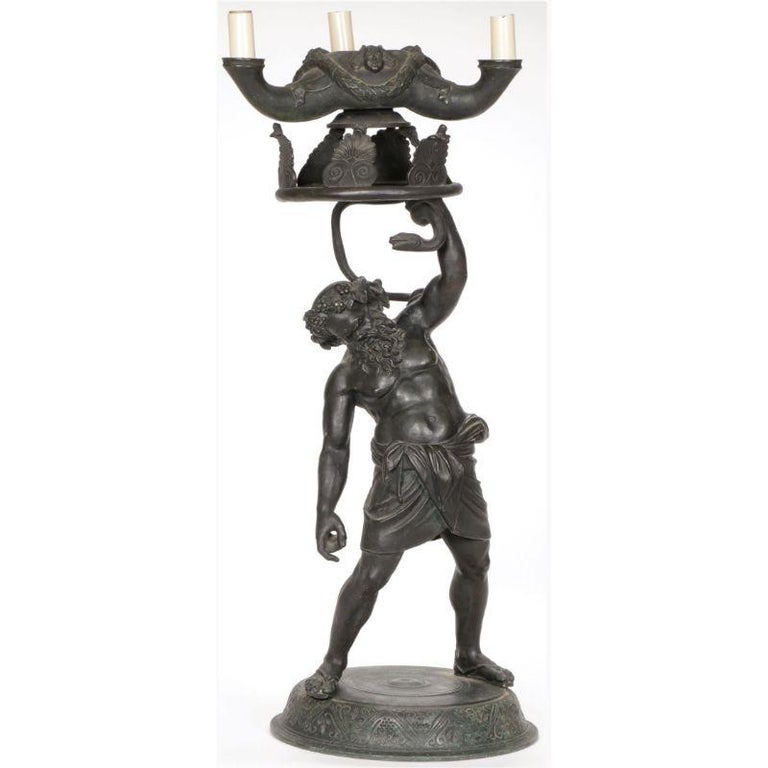 19th Century Bronze Bacchus Lamp For Sale 1