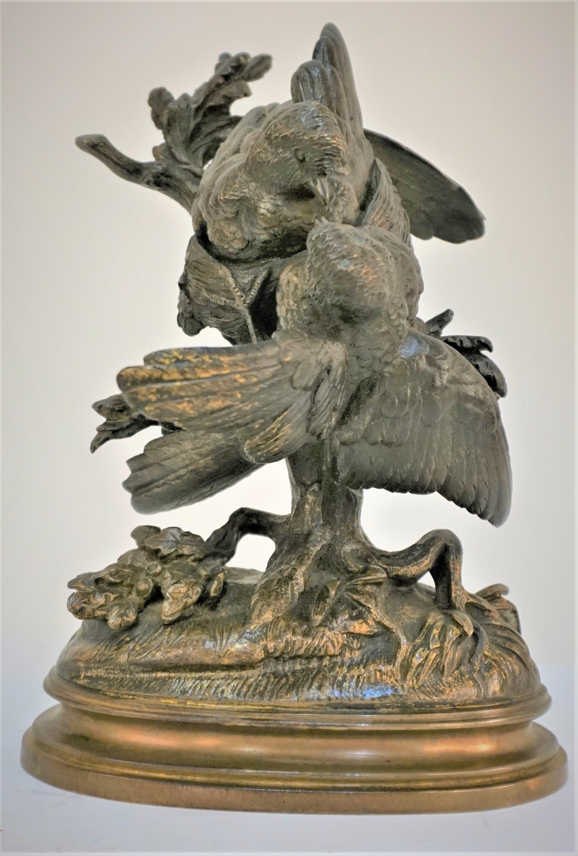 French 19th Century Bronze birds Sculpture For Sale