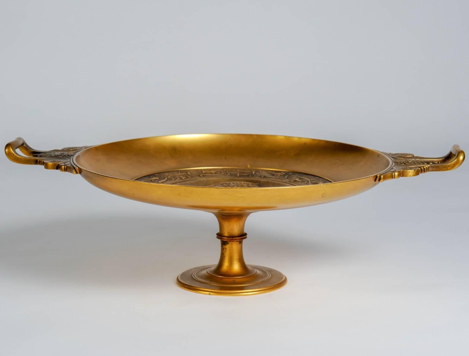 Neoclassical Roman Empire style bronze bowl.