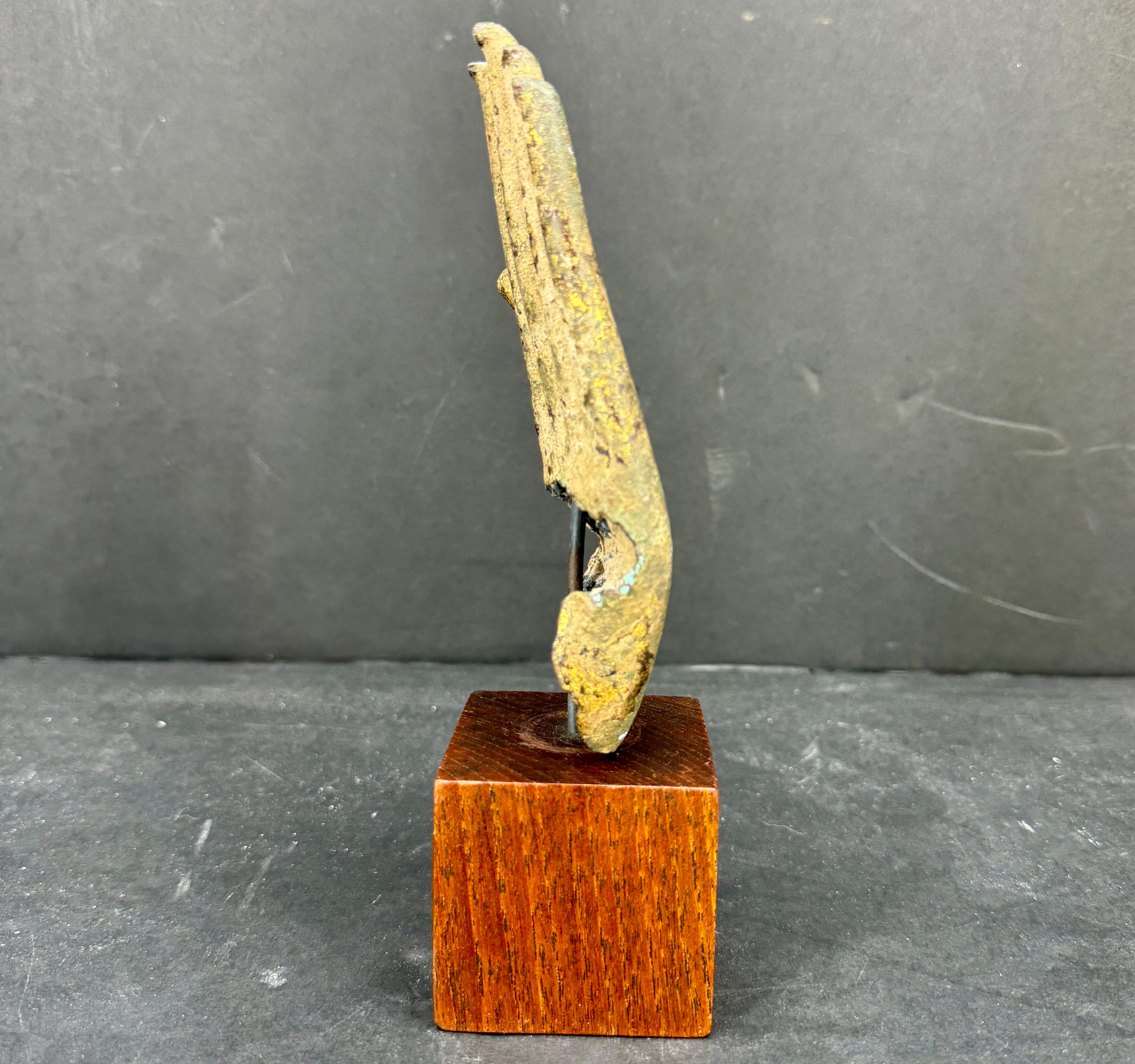 19th Century Bronze Buddha Hand Fragment on Walnut Stand For Sale 4