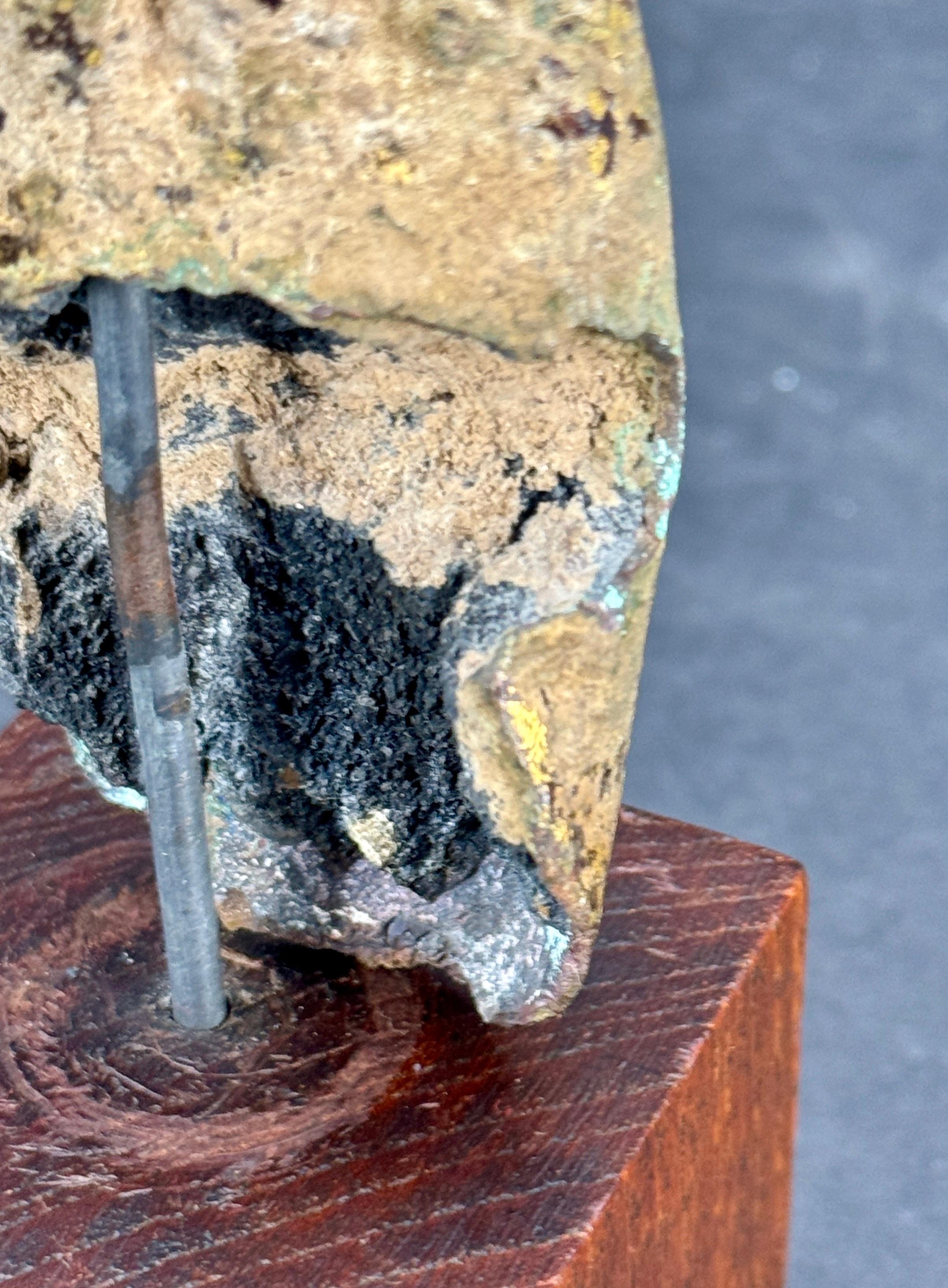19th Century Bronze Buddha Hand Fragment on Walnut Stand For Sale 6