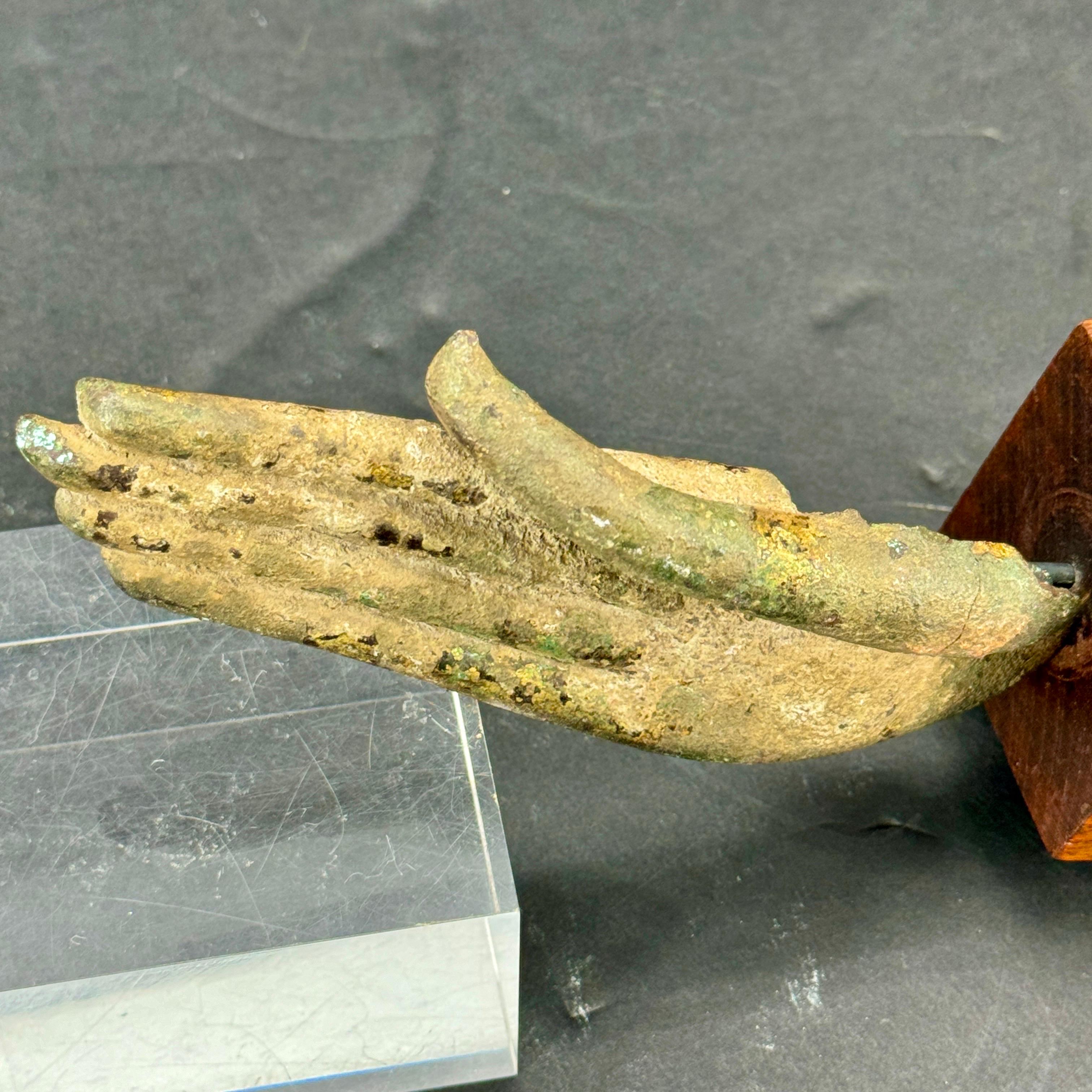 19th Century Bronze Buddha Hand Fragment on Walnut Stand For Sale 7