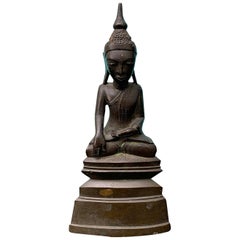 19th Century Bronze Buddha in Lotus Position